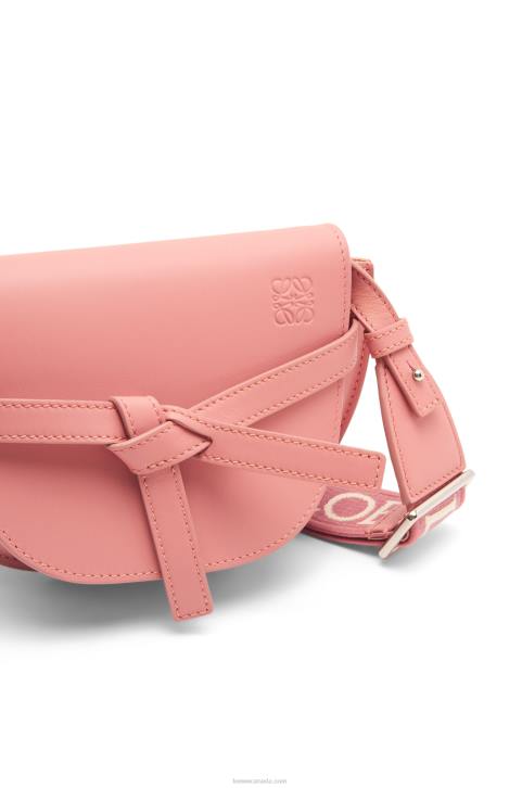 Loewe Mini Gate Dual bag in soft calfskin and jacquard 688V554 Women Peach Bloom