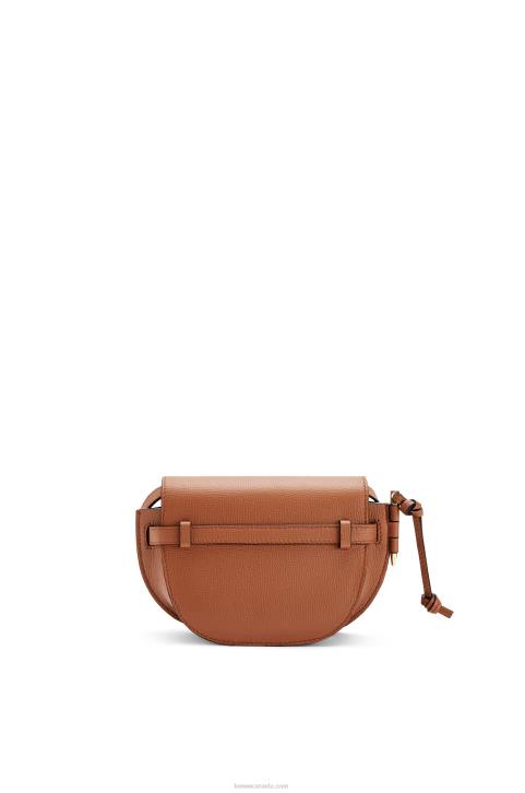 Loewe Mini Gate dual bag in pebble grain calfskin 688V237 Women Tan