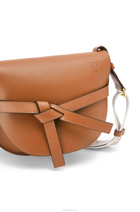 Loewe Small Gate bag in soft calfskin and jacquard 688V254 Women Tan