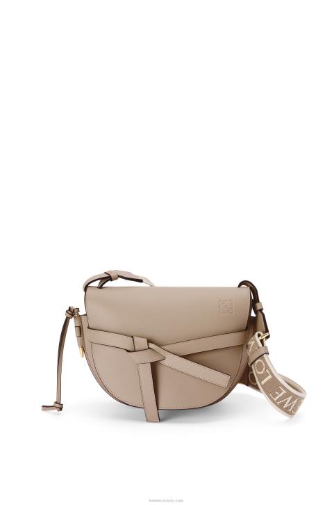 Loewe Small Gate bag in soft calfskin and jacquard 688V255 Women Sand