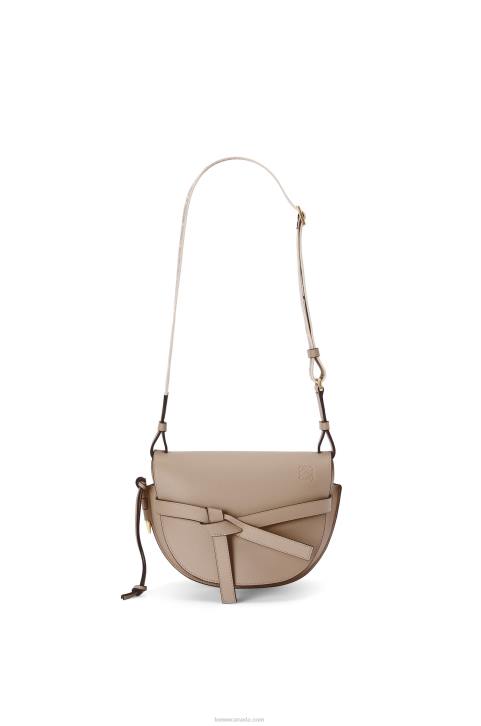 Loewe Small Gate bag in soft calfskin and jacquard 688V255 Women Sand