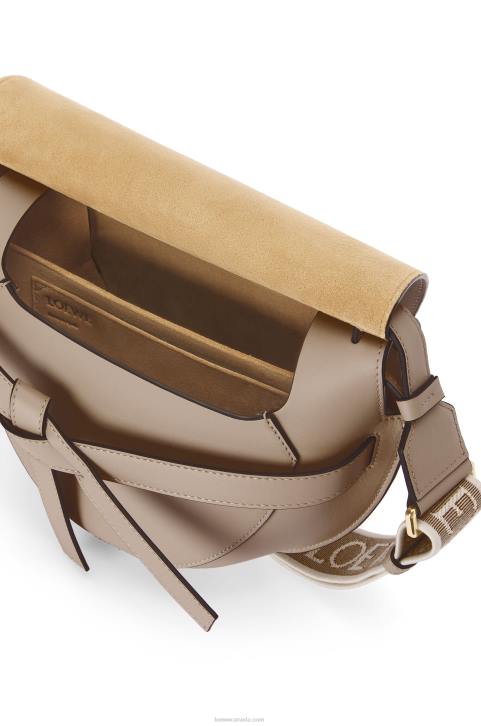 Loewe Small Gate bag in soft calfskin and jacquard 688V255 Women Sand