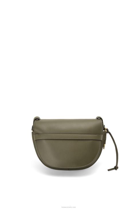 Loewe Small Gate bag in soft calfskin and jacquard 688V256 Women Autumn Green