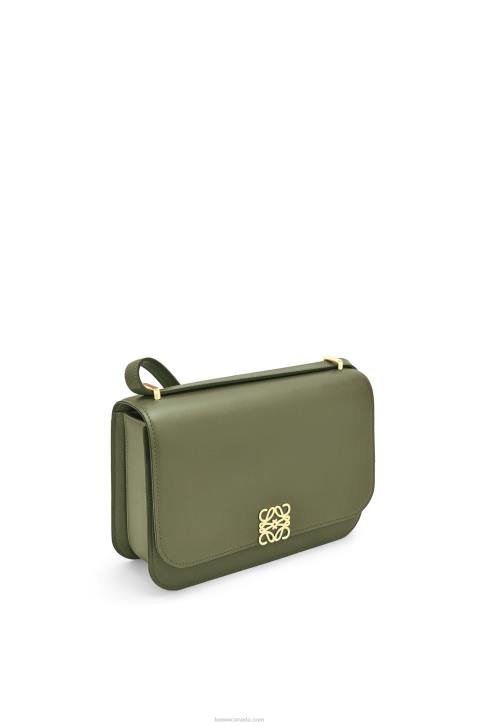 Loewe Goya bag in silk calfskin 688V301 Women Avocado Green