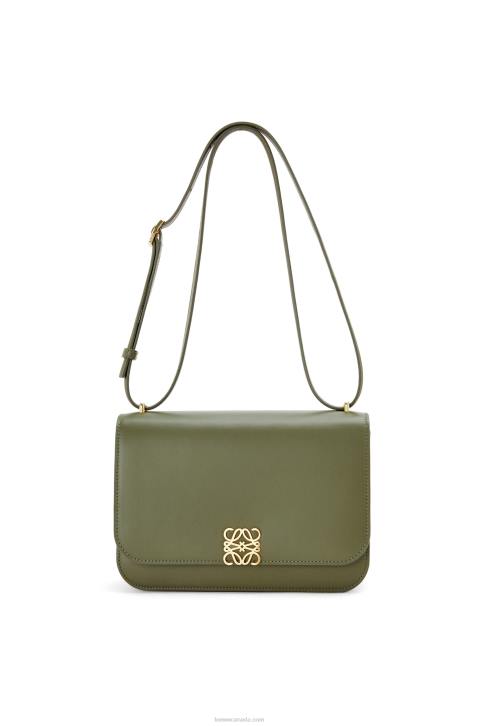 Loewe Goya bag in silk calfskin 688V301 Women Avocado Green