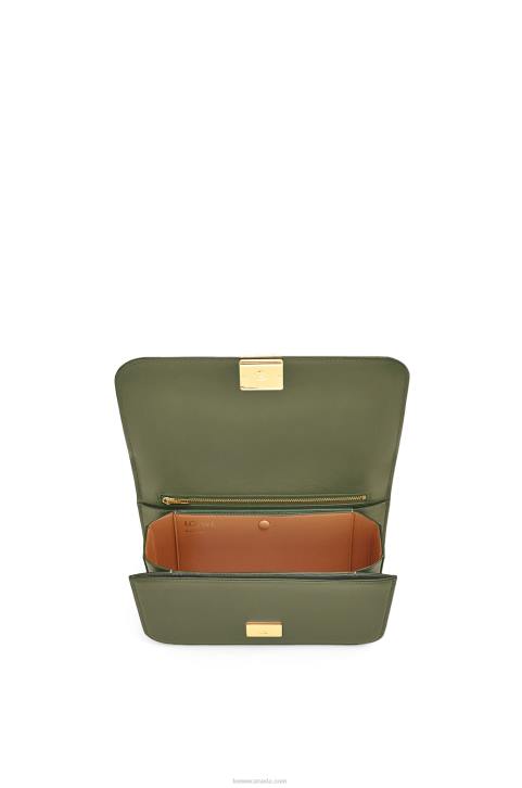 Loewe Goya bag in silk calfskin 688V301 Women Avocado Green