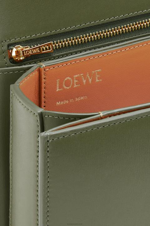 Loewe Goya bag in silk calfskin 688V301 Women Avocado Green
