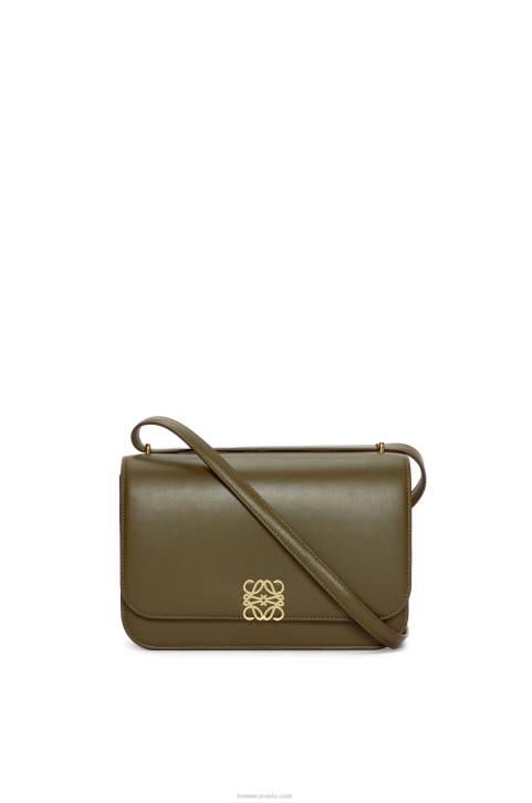 Loewe Goya bag in silk calfskin 688V374 Women Dark Khaki Green
