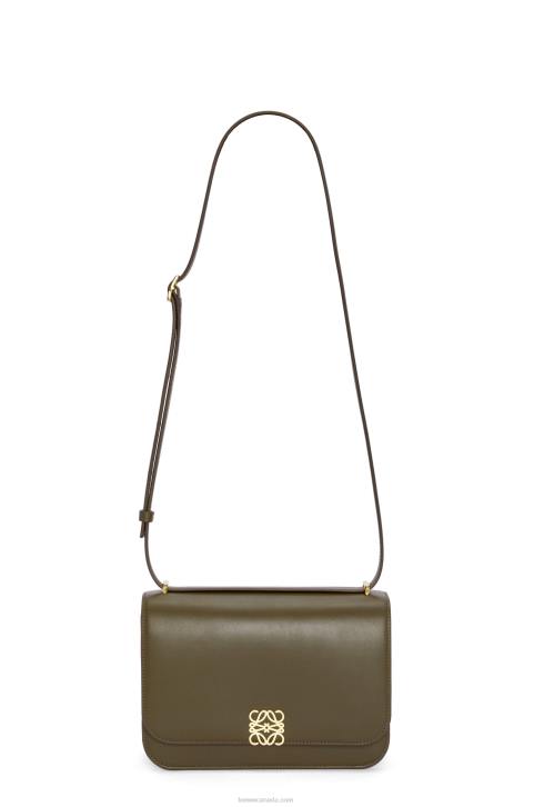 Loewe Goya bag in silk calfskin 688V374 Women Dark Khaki Green
