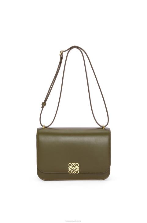 Loewe Goya bag in silk calfskin 688V374 Women Dark Khaki Green