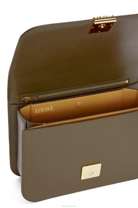 Loewe Goya bag in silk calfskin 688V374 Women Dark Khaki Green