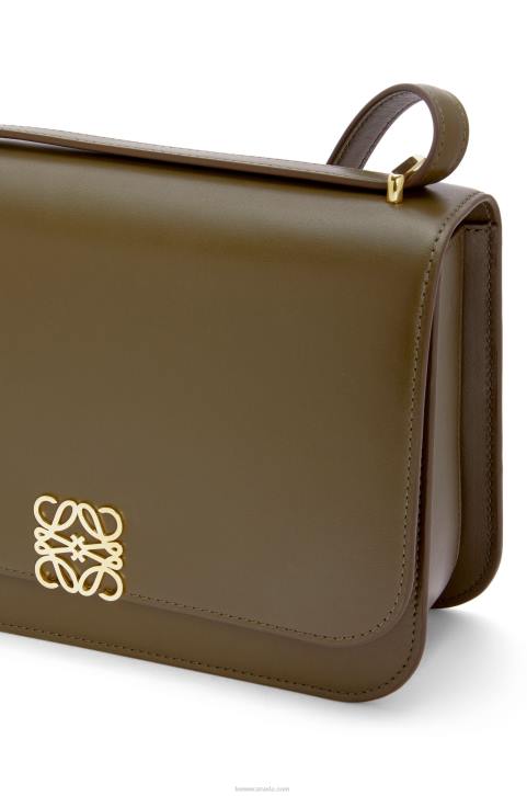 Loewe Goya bag in silk calfskin 688V374 Women Dark Khaki Green