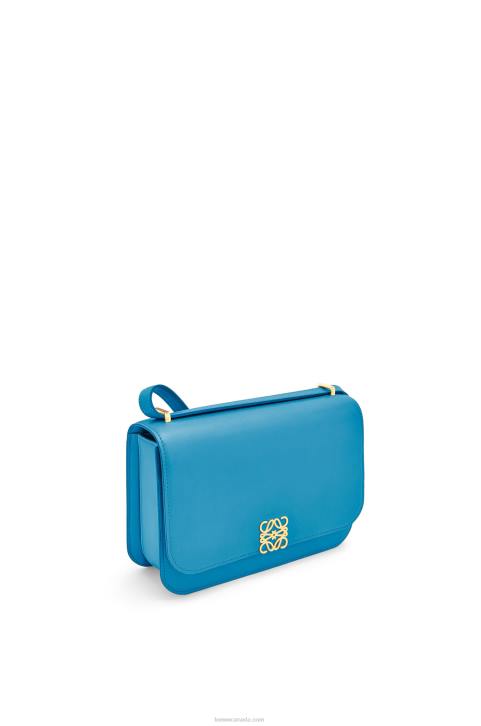 Loewe Goya bag in silk calfskin 688V495 Women Lagoon Blue