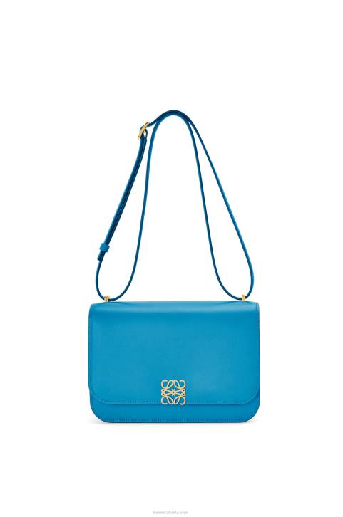 Loewe Goya bag in silk calfskin 688V495 Women Lagoon Blue