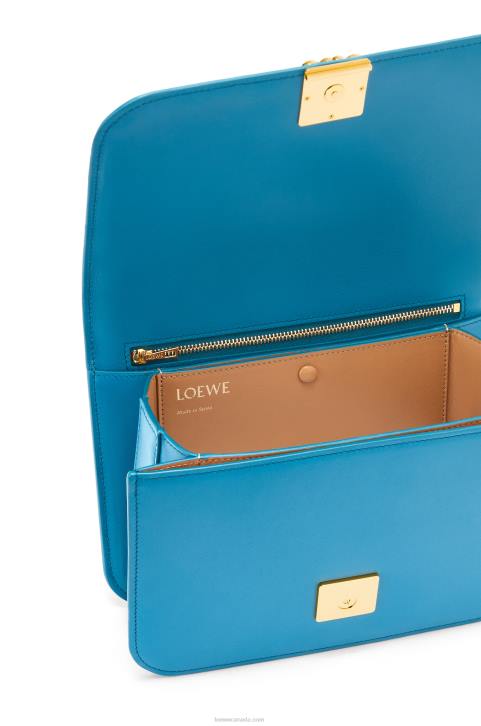 Loewe Goya bag in silk calfskin 688V495 Women Lagoon Blue