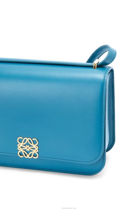 Loewe Goya bag in silk calfskin 688V495 Women Lagoon Blue