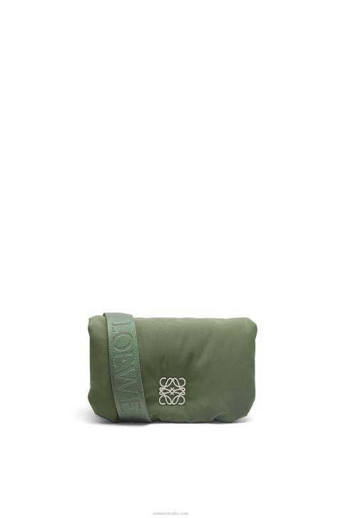 Loewe Mini Puffer Goya bag in nylon 688V430 Women Vintage Khaki