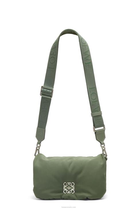 Loewe Mini Puffer Goya bag in nylon 688V430 Women Vintage Khaki