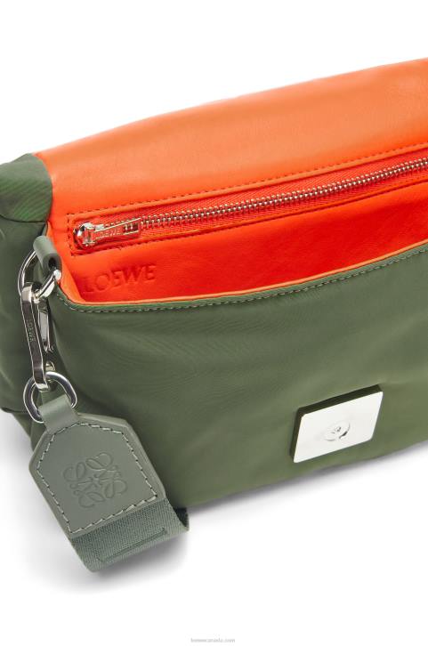 Loewe Mini Puffer Goya bag in nylon 688V430 Women Vintage Khaki