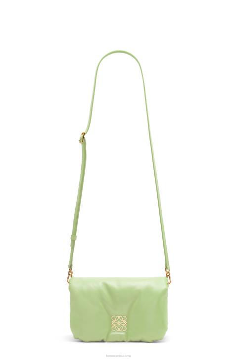 Loewe Mini Puffer Goya bag in shiny nappa lambskin 688V247 Women Light Pale Green
