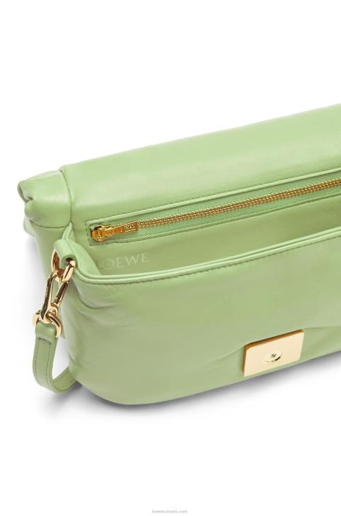 Loewe Mini Puffer Goya bag in shiny nappa lambskin 688V247 Women Light Pale Green