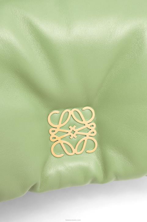 Loewe Mini Puffer Goya bag in shiny nappa lambskin 688V247 Women Light Pale Green