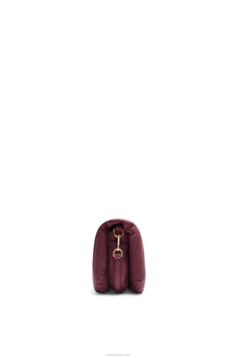 Loewe Mini Puffer Goya bag in shiny nappa lambskin 688V251 Women Burgundy