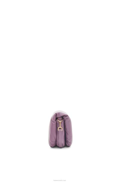 Loewe Mini Puffer Goya bag in shiny nappa lambskin 688V322 Women Lavander