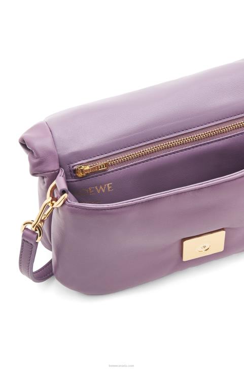 Loewe Mini Puffer Goya bag in shiny nappa lambskin 688V322 Women Lavander