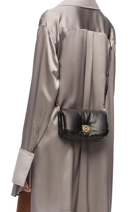 Loewe Mini Puffer Goya bag in shiny nappa lambskin 688V413 Women Black