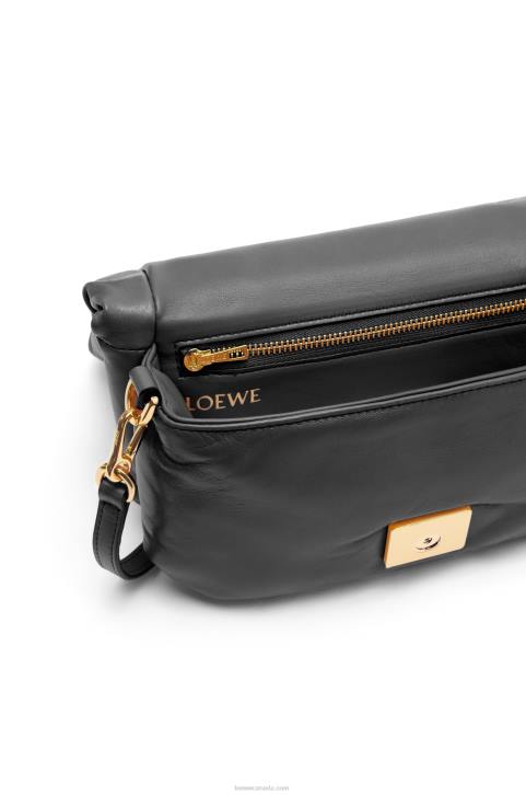 Loewe Mini Puffer Goya bag in shiny nappa lambskin 688V413 Women Black