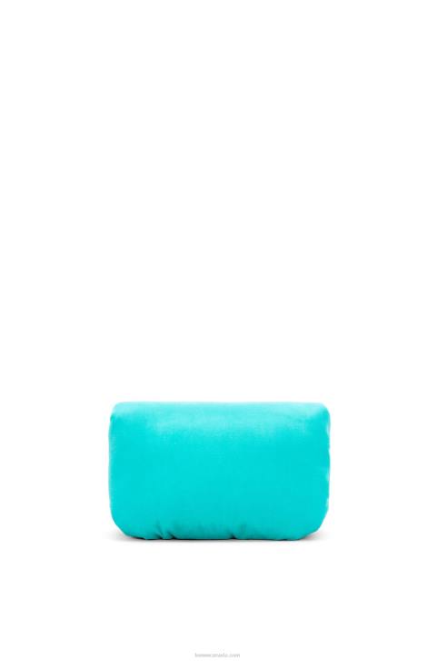 Loewe Mini Puffer Goya bag in velvet 688V248 Women Caribbean Blue