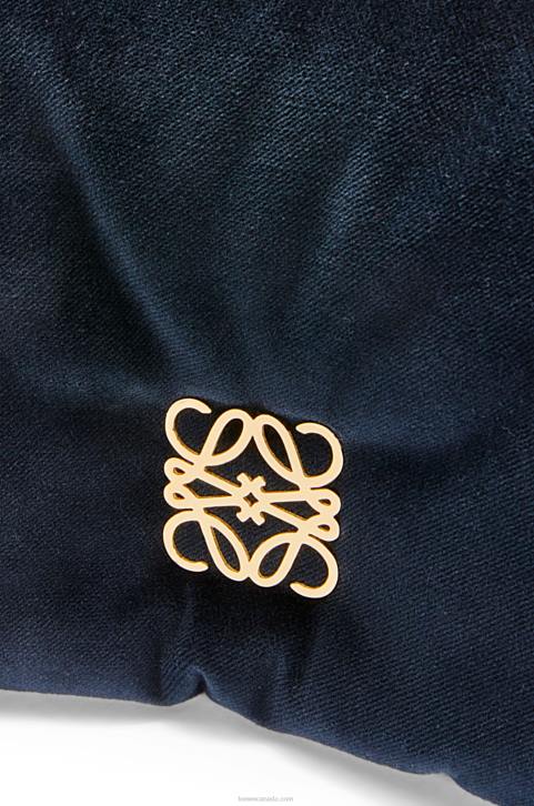 Loewe Mini Puffer Goya bag in velvet 688V250 Women Dark Blue