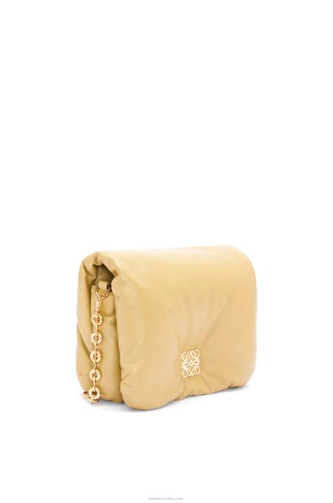 Loewe Puffer Goya bag in shiny nappa lambskin 688V380 Women Butter