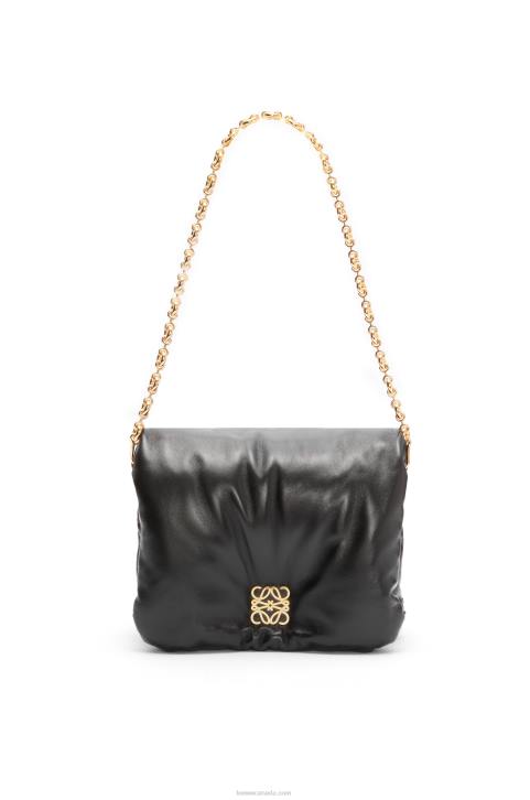 Loewe Puffer Goya bag in shiny nappa lambskin 688V385 Women Black