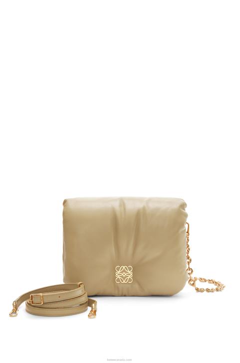 Loewe Puffer Goya bag in shiny nappa lambskin 688V386 Women Clay Green