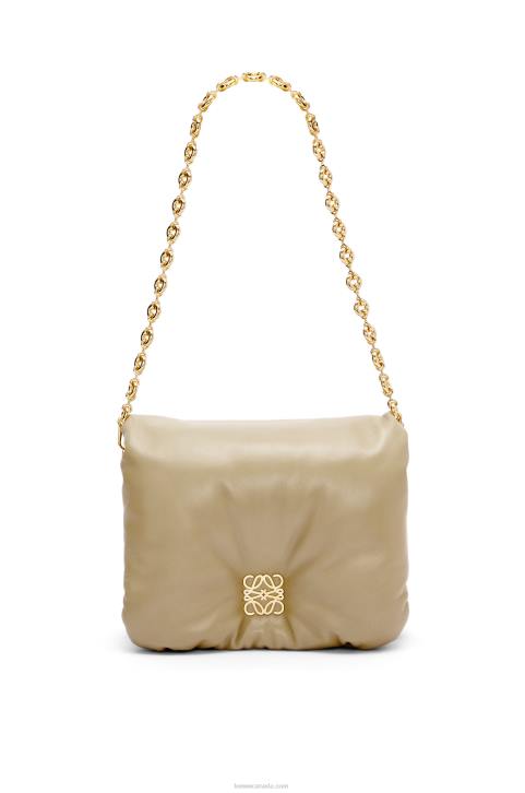 Loewe Puffer Goya bag in shiny nappa lambskin 688V386 Women Clay Green