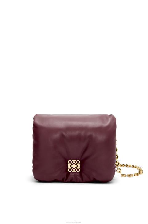 Loewe Puffer Goya bag in shiny nappa lambskin 688V416 Women Burgundy