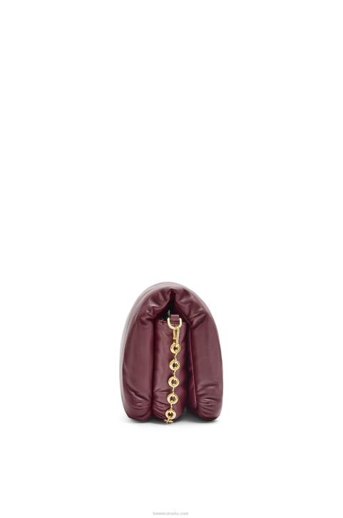 Loewe Puffer Goya bag in shiny nappa lambskin 688V416 Women Burgundy