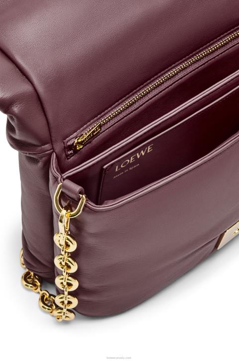 Loewe Puffer Goya bag in shiny nappa lambskin 688V416 Women Burgundy