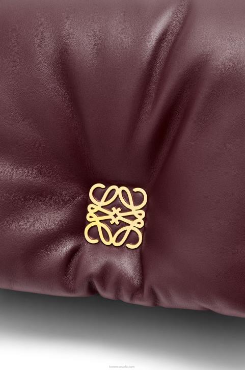 Loewe Puffer Goya bag in shiny nappa lambskin 688V416 Women Burgundy