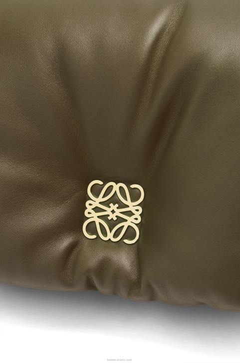 Loewe Puffer Goya bag in shiny nappa lambskin 688V465 Women Dark Khaki Green