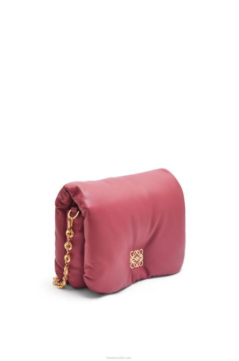 Loewe Puffer Goya bag in shiny nappa lambskin 688V489 Women Plumrose