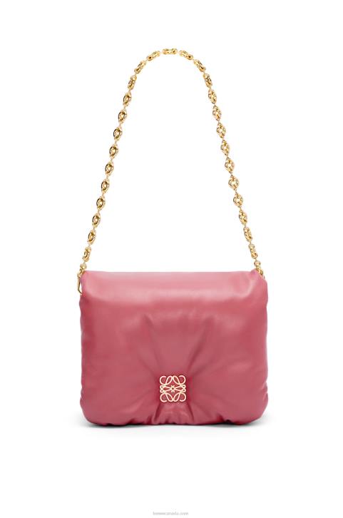 Loewe Puffer Goya bag in shiny nappa lambskin 688V489 Women Plumrose