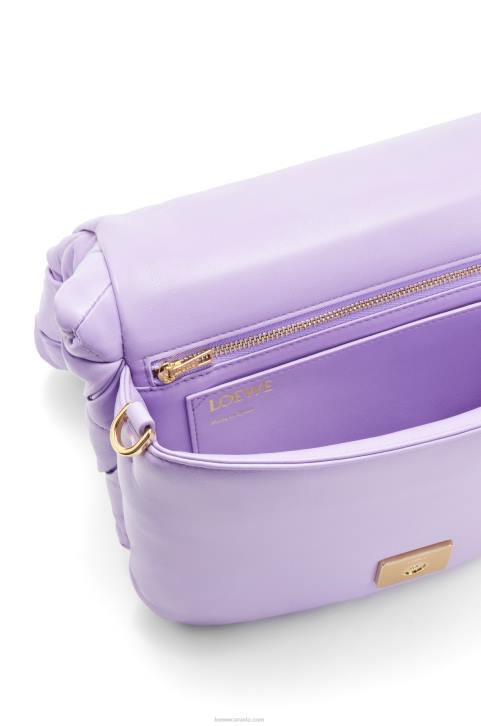 Loewe Puffer Goya in pleated shiny nappa lambskin 688V379 Women Light Mauve