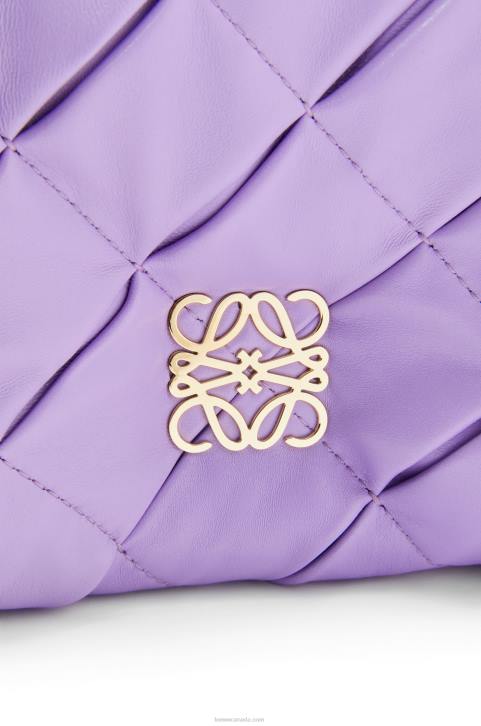 Loewe Puffer Goya in pleated shiny nappa lambskin 688V379 Women Light Mauve