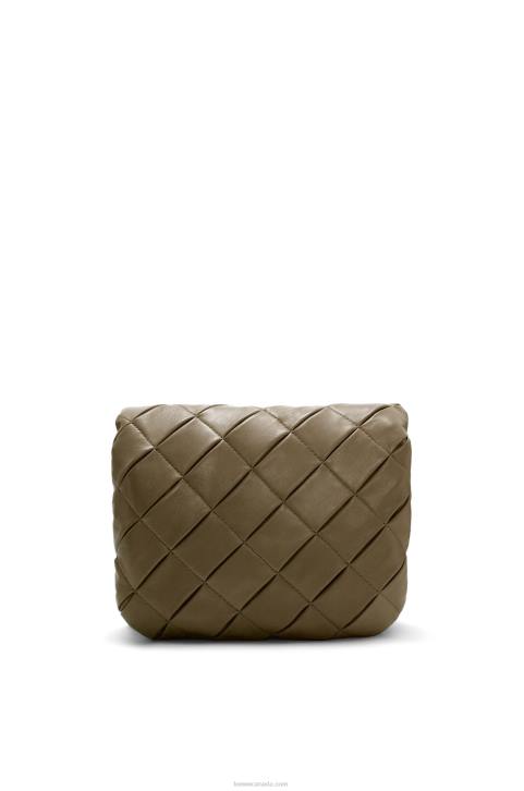 Loewe Puffer Goya in pleated shiny nappa lambskin 688V382 Women Dark Khaki Green