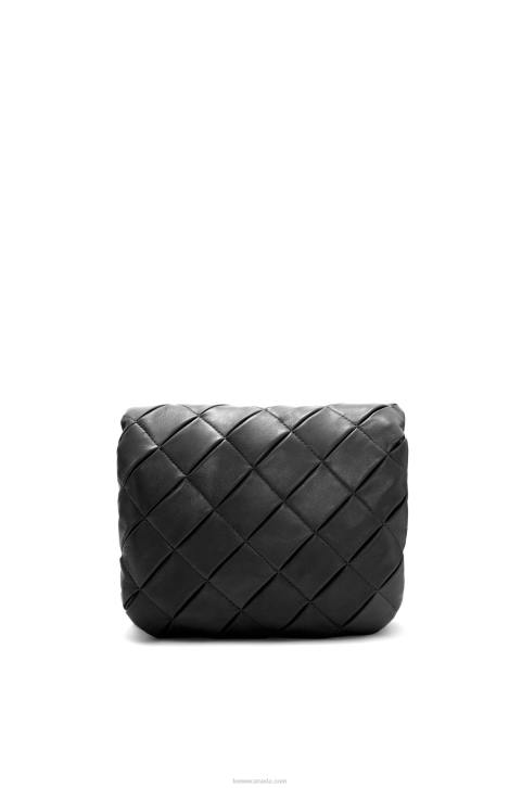 Loewe Puffer Goya in pleated shiny nappa lambskin 688V384 Women Black