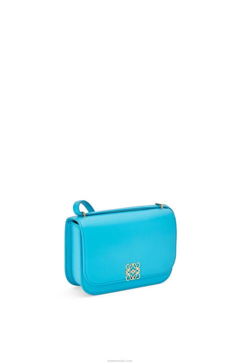 Loewe Small Goya bag in silk calfskin 688V309 Women Cyan