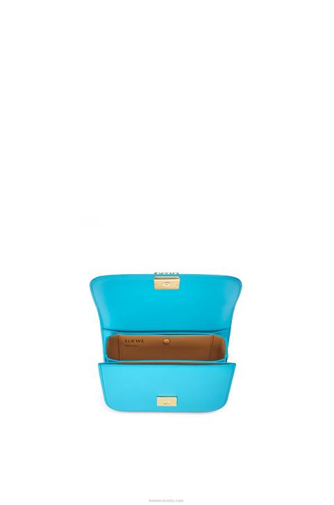 Loewe Small Goya bag in silk calfskin 688V309 Women Cyan